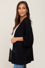 Black Dolman Short Sleeve Maternity Cardigan