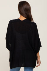 Black Dolman Short Sleeve Maternity Cardigan