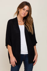 Black Dolman Short Sleeve Maternity Cardigan