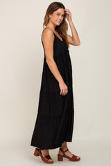 Black Tiered Sleeveless Maxi Dress