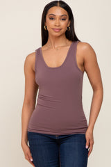 Brown Seamless Tank Top