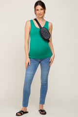 Green Seamless Maternity Tank Top