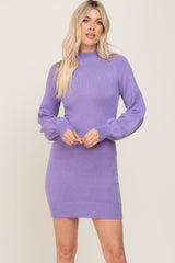 Lavender Mock Neck Maternity Sweater Dress