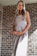 White Ribbed Maternity Tank Top