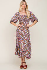 Black Multi-Color Floral Maternity Maxi Dress