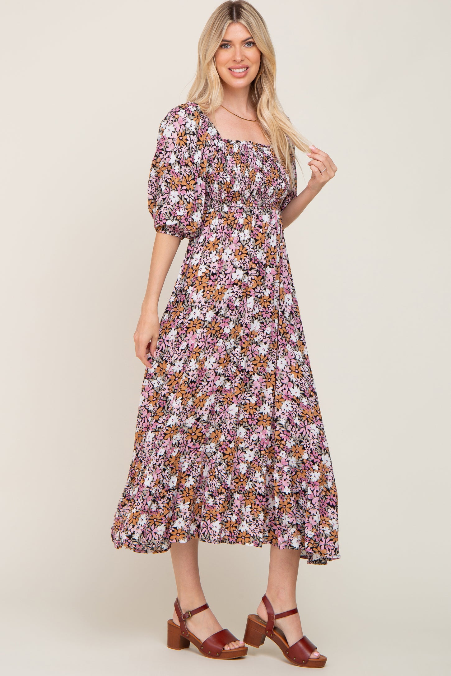 Black Multi-Color Floral Maxi Dress
