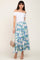 Blue Floral Tiered Maxi Skirt