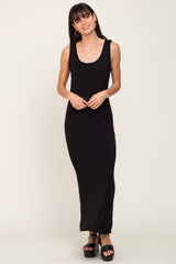 Black Basic Sleeveless Maxi Dress