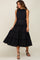 Black Tiered Ruffle Cutout Maternity Midi Dress