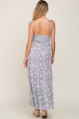 Grey Animal Print Tiered Maternity Maxi Dress