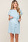 Light Blue Pleated Front Tie Maternity Dress