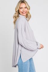 Lavender Lightweight Striped Textured Collared Top