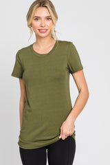 Olive Basic Crew Neck Tee