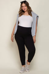 Black Soft Knit Maternity Plus Jogger Pants