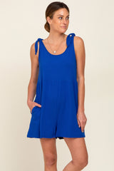 Royal Blue Knot Strap Romper