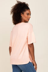 Peach Short Sleeve Pocketed Top