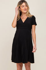 Black Pleated Maternity/Nursing Dress