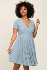 Mint Pleated Maternity/Nursing Dress