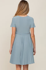 Mint Pleated Maternity/Nursing Dress