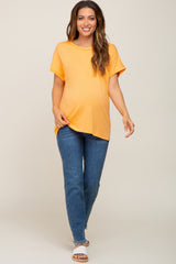 Orange Short Sleeve Maternity Top