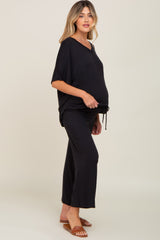 Black Cropped Pant Maternity Set