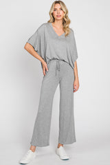 Heather Grey Cropped Pant Maternity Set