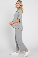 Heather Grey Cropped Pant Maternity Set