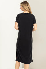 Black Midi T-Shirt Dress