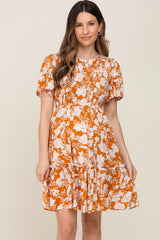 Floral Smocked Gathered Tier Maternity Dress