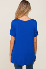 Blue Basic Maternity Tee