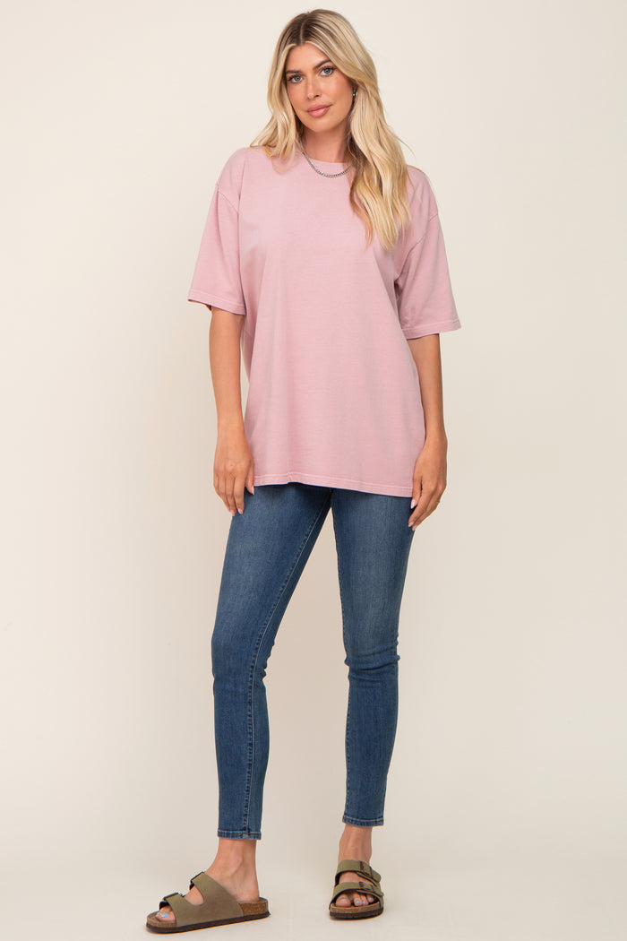 Pink Basic Oversized T-Shirt