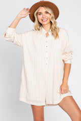 Ivory Dash Stripe Maternity Romper