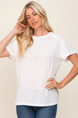 White Raw Hem Tee