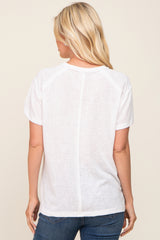 White Raw Hem Tee