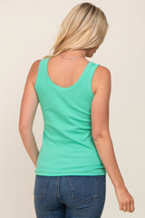 Mint Green Ribbed Basic Tank