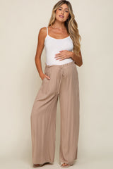 Taupe Wide Leg Maternity Pants