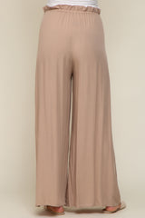 Taupe Wide Leg Maternity Pants