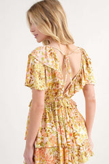 Yellow Floral Yellow Romper