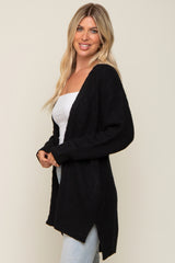 Black Cable Knit Accent Cardigan