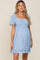 Light Blue Pleated Ruffle Maternity Dress