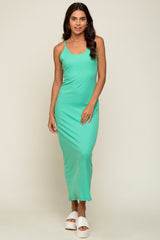 Mint Ribbed Sleeveless Maxi Dress