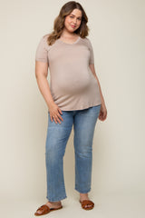 Light Blue Straight Leg Maternity Plus Jeans