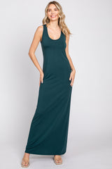 Forest Green Soft Knit Maternity Maxi Dress