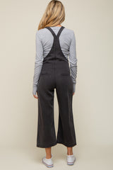 Black Front Pocket Cropped Maternity Overall