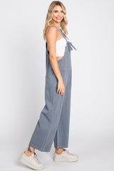 Blue Front Pocket Cropped Overall