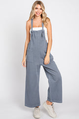 Blue Front Pocket Cropped Overall