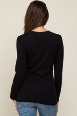 Black Long Sleeve Maternity Top