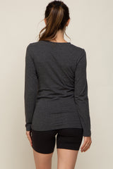 Charcoal Long Sleeve Maternity Top