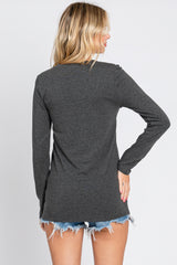 Charcoal Fitted Long Sleeve Top