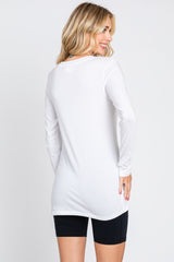 White Fitted Long Sleeve Top